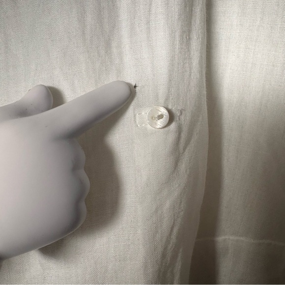 Zara White Lightweight Tunic Split Hem Pom Pom Detail Size Large - Picture 6 of 12